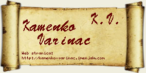 Kamenko Varinac vizit kartica